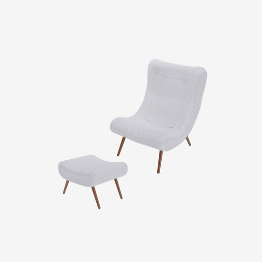 Fauteuil avec repos-pieds bouclé