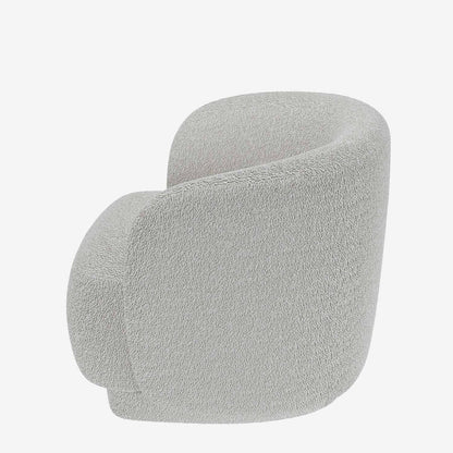 Fauteuil bouclette couleur gris-crème Victoria