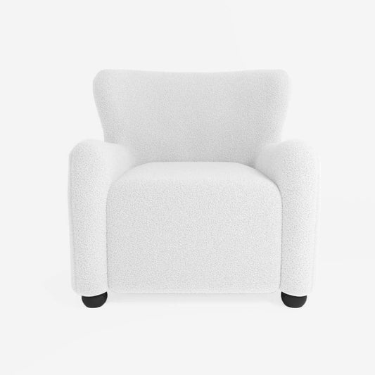 Fauteuil blanc effet laine bouclée