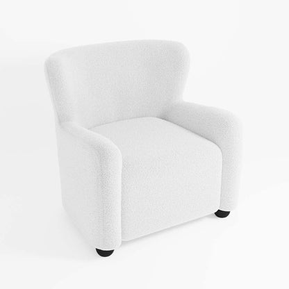 Fauteuil blanc effet laine bouclée