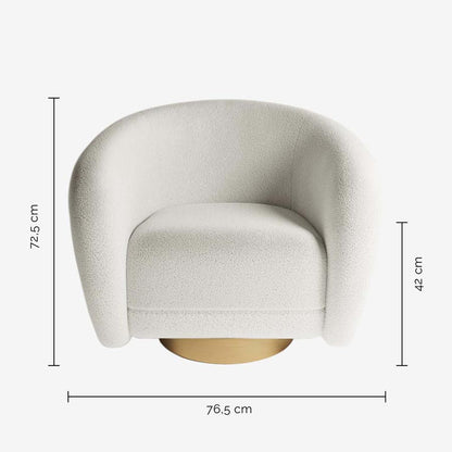 Fauteuil effet laine bouclée et laiton