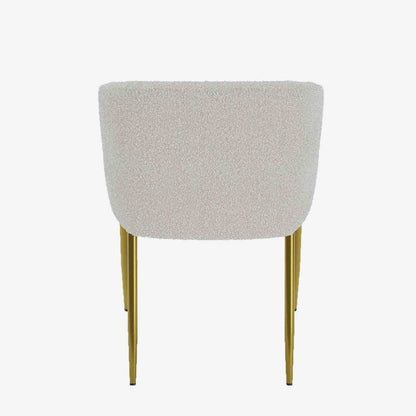 Fauteuil de salle à manger bouclette blanche Basile