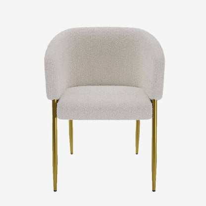 Fauteuil de salle à manger bouclette blanche Basile