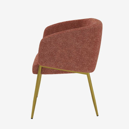 Fauteuil de salle à manger bouclette couleur brique Basile