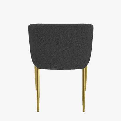 Fauteuil de salle à manger bouclette gris foncé Basile
