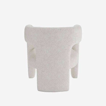 Fauteuil de salle à manger en bouclette gris-crème