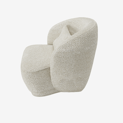 Fauteuil design bouclé beige Pablo