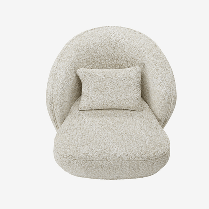 Fauteuil design bouclé beige Pablo