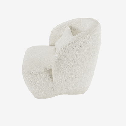 Fauteuil design bouclé blanc Pablo