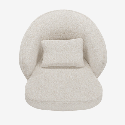 Fauteuil design bouclette gris-crème Pablo