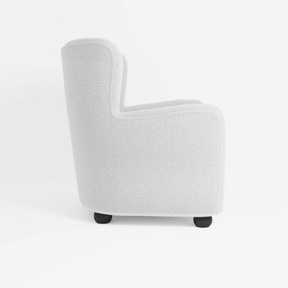 Fauteuil blanc effet laine bouclée