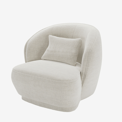 Fauteuil design tissu beige Pablo