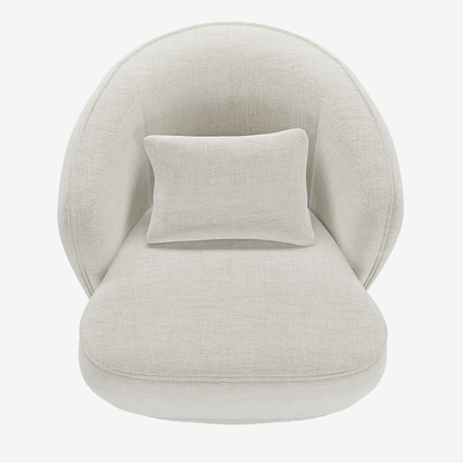 Fauteuil design tissu beige Pablo