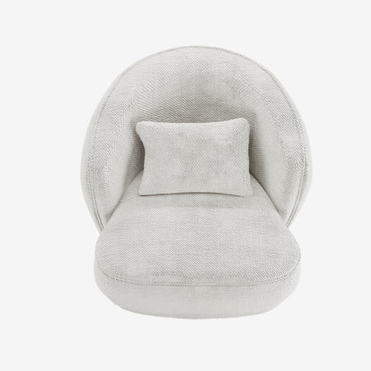 Fauteuil design tissu chenille blanc Pablo
