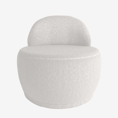 Fauteuil écru en tissu effet laine bouclée