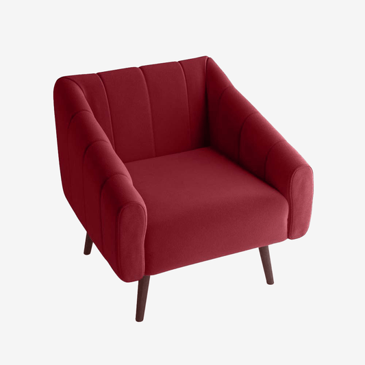 Fauteuil en velours bordeaux