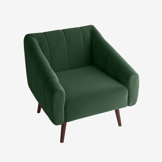 Fauteuil en velours vert sapin