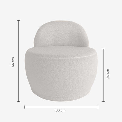 Fauteuil écru en tissu effet laine bouclée