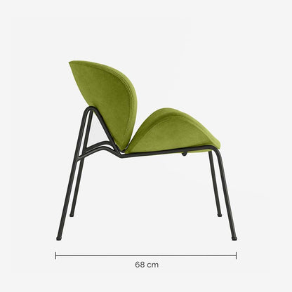 Fauteuil velours vert olive