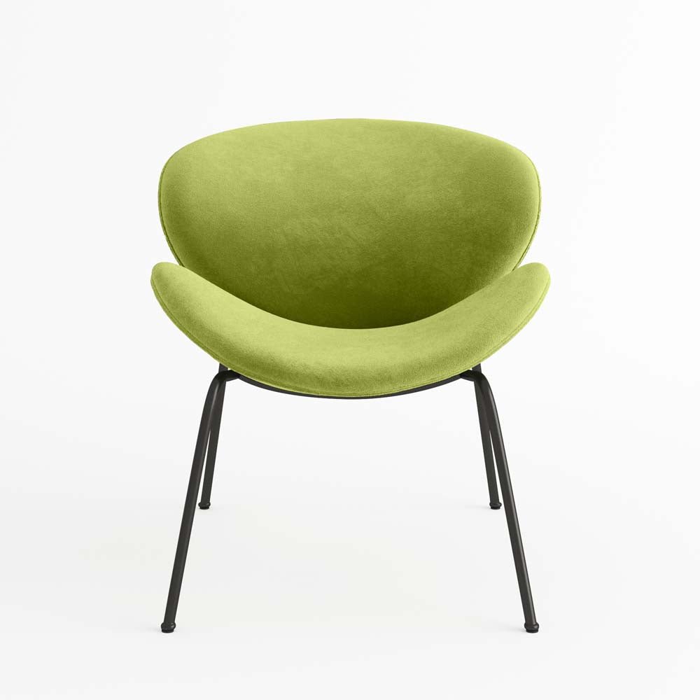 Fauteuil velours vert olive
