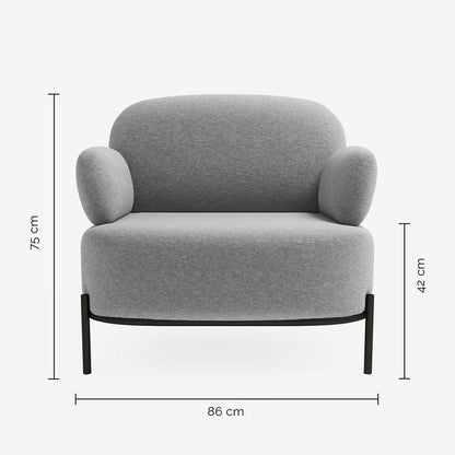 Fauteuil en tissu gris foncé