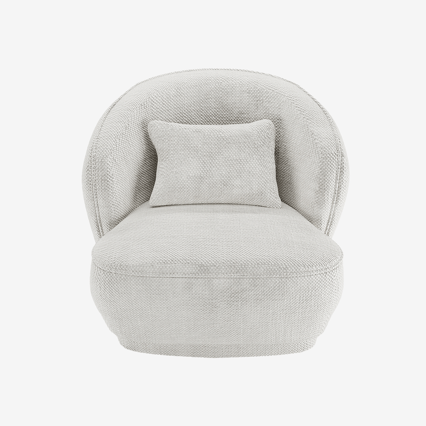 Fauteuil design tissu chenille blanc Pablo