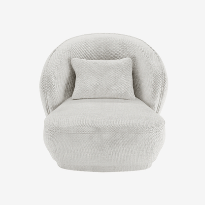 Fauteuil design tissu chenille blanc Pablo