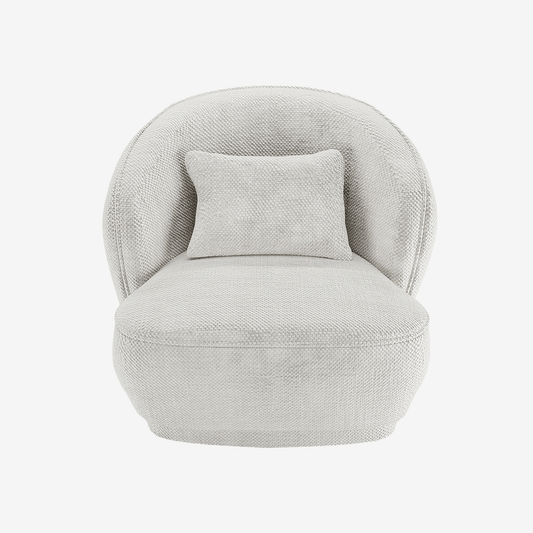 Fauteuil design tissu chenille blanc Pablo