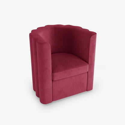 Fauteuil vintage en velours bordeaux