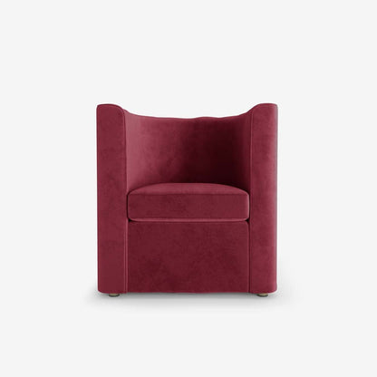 Fauteuil vintage en velours bordeaux