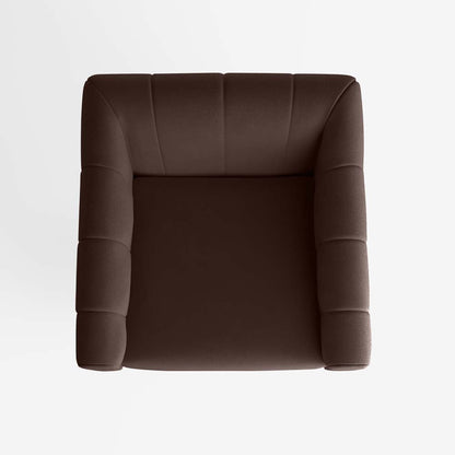 Fauteuil en velours marron
