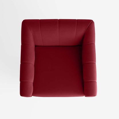 Fauteuil en velours bordeaux