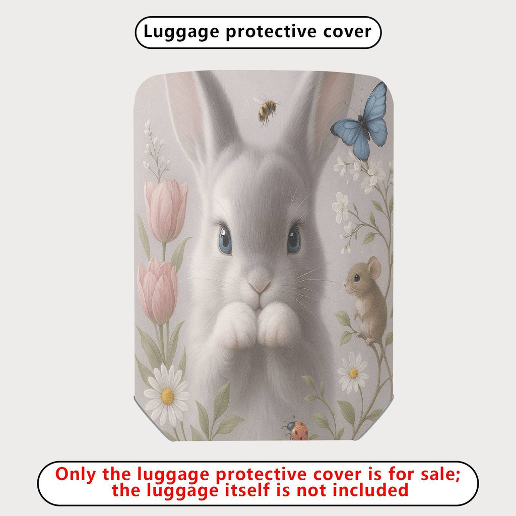 1-Piece Rabbit Floral Nature Butterfly Animal Cute  Suitcase Luggage Cover, Stretch Protective Sleeve