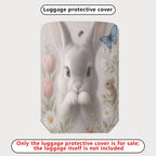 1-Piece Rabbit Floral Nature Butterfly Animal Cute  Suitcase Luggage Cover, Stretch Protective Sleeve