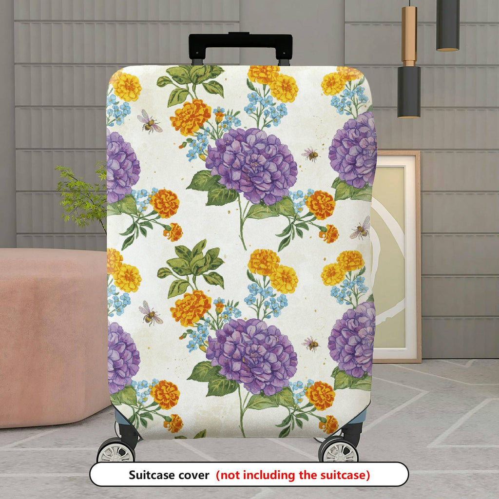 1-Piece Floral Colorful Nature Vibrant Spring Holiday  Suitcase Luggage Cover, Stretch Protective Sleeve
