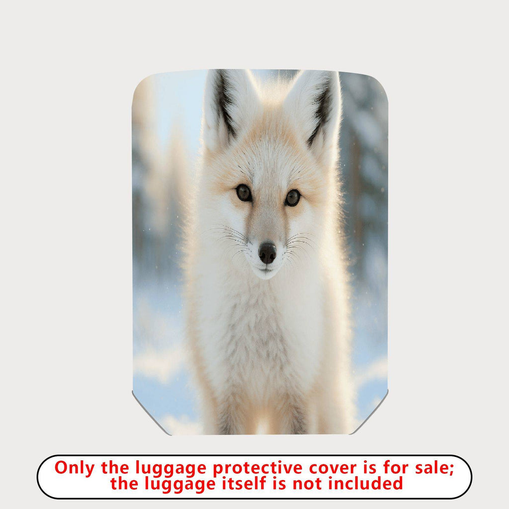 1-Piece Cute Fox Snowy Forest Animal Wildlife Nature Art  Suitcase Luggage Cover, Stretch Protective Sleeve