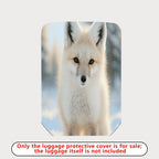 1-Piece Cute Fox Snowy Forest Animal Wildlife Nature Art  Suitcase Luggage Cover, Stretch Protective Sleeve