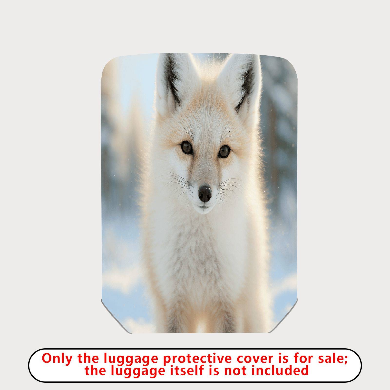 1-Piece Cute Fox Snowy Forest Animal Wildlife Nature Art  Suitcase Luggage Cover, Stretch Protective Sleeve