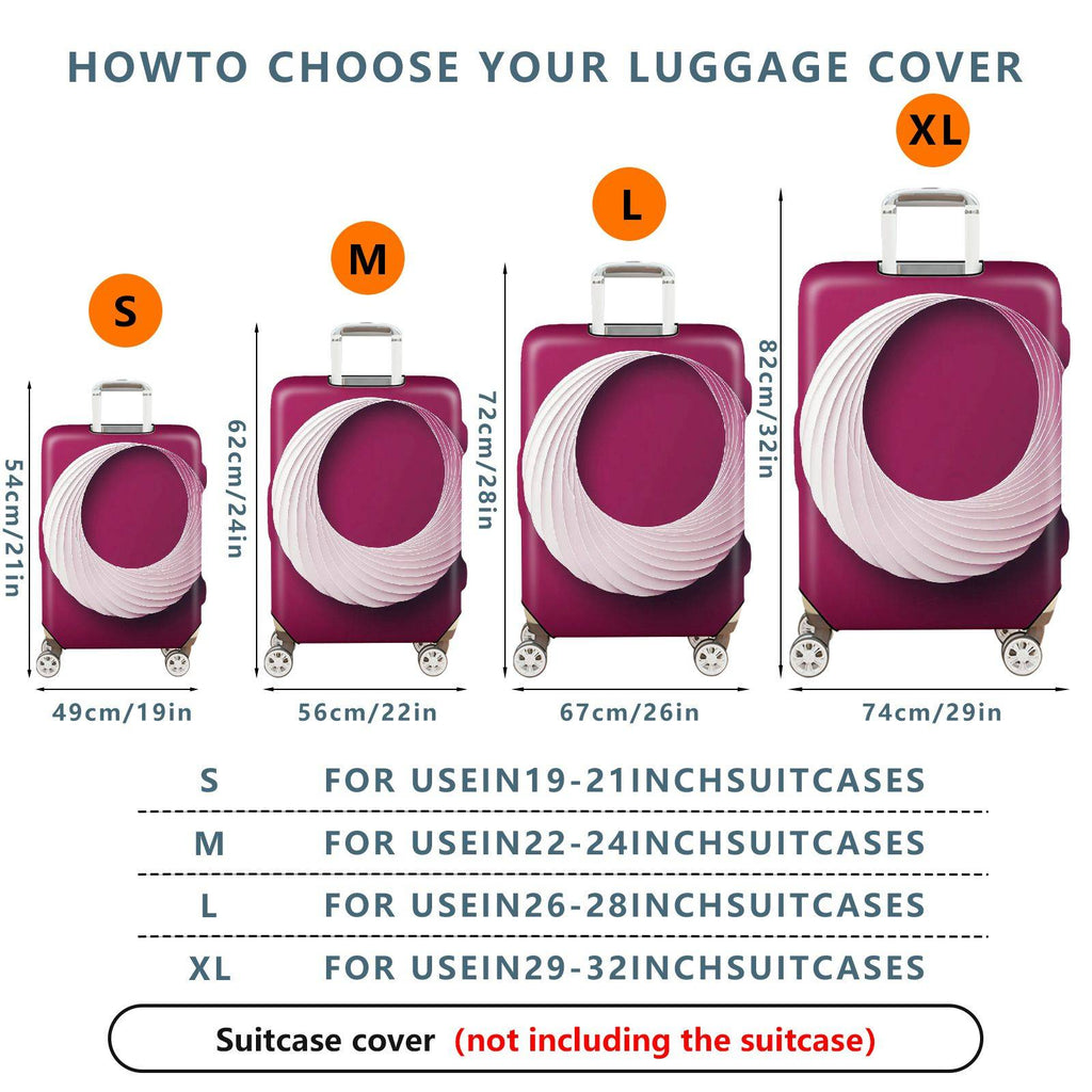 1-Piece Modern Geometric Elegant Stylish Unique Burgundy  Suitcase Luggage Cover, Stretch Protective Sleeve