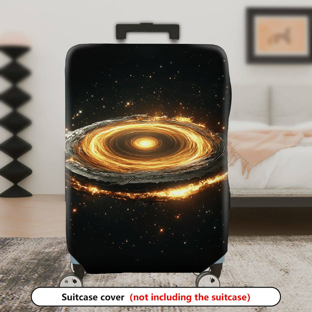 1-Piece Cosmic Galaxy Nebula Starry Night Luminous Black  Suitcase Luggage Cover, Stretch Protective Sleeve