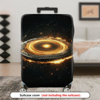 1-Piece Cosmic Galaxy Nebula Starry Night Luminous Black  Suitcase Luggage Cover, Stretch Protective Sleeve