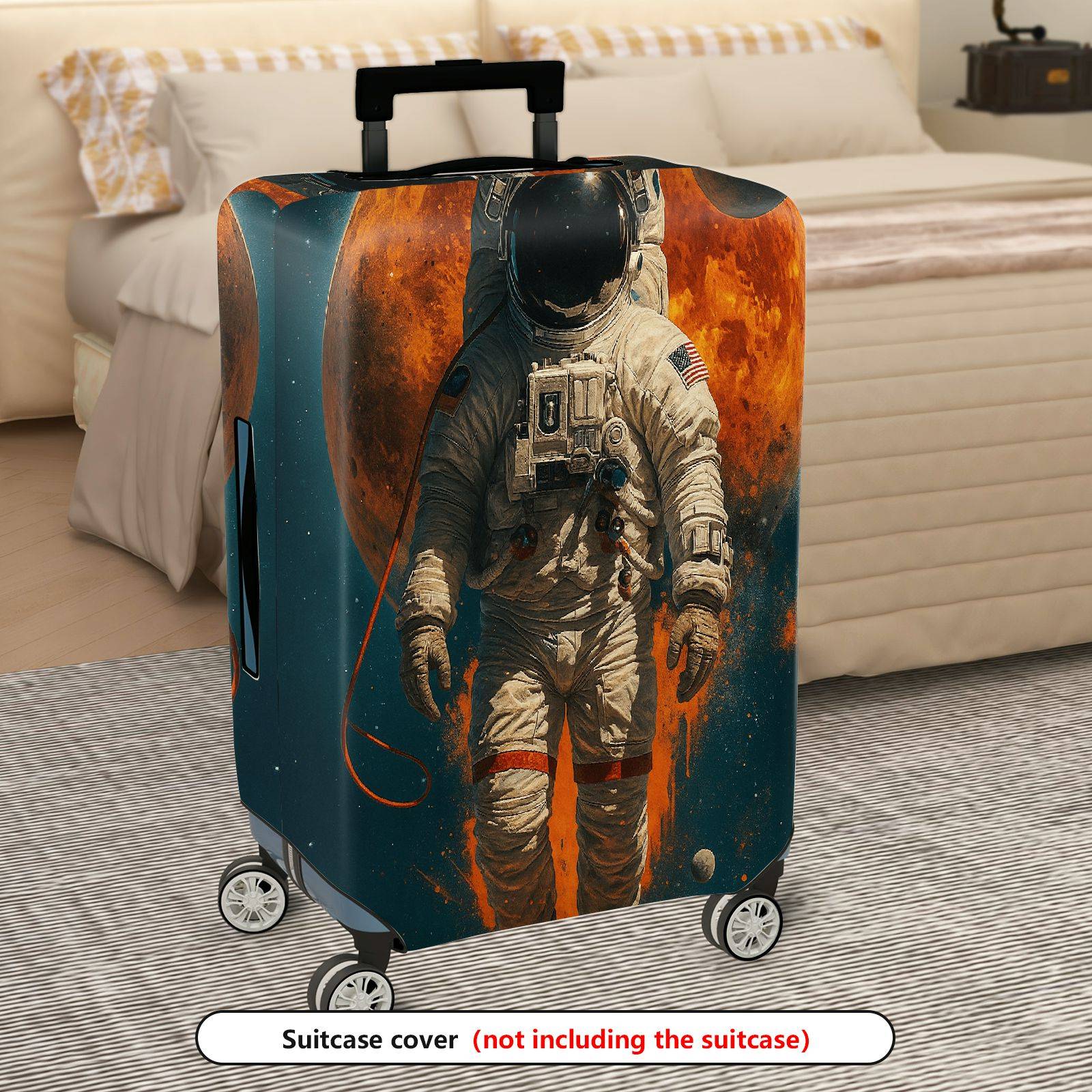 1-Piece Astronaut Planet Galaxy Space Universe Stellar  Suitcase Luggage Cover, Stretch Protective Sleeve