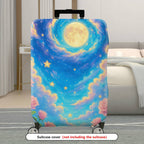 1-Piece Moon Star Rose Artistic Fantasy Dreamy  Suitcase Luggage Cover, Stretch Protective Sleeve