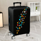 1-Piece Black Colorful Geometric Triangle Pattern  Suitcase Luggage Cover, Stretch Protective Sleeve