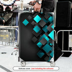 1-Piece Geometric Diamond Turquoise Black Modern Abstract  Suitcase Luggage Cover, Stretch Protective Sleeve