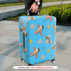 1-Piece Airplane Cloud Sun Blue Travel Adventure Luggage  Suitcase Luggage Cover, Stretch Protective Sleeve