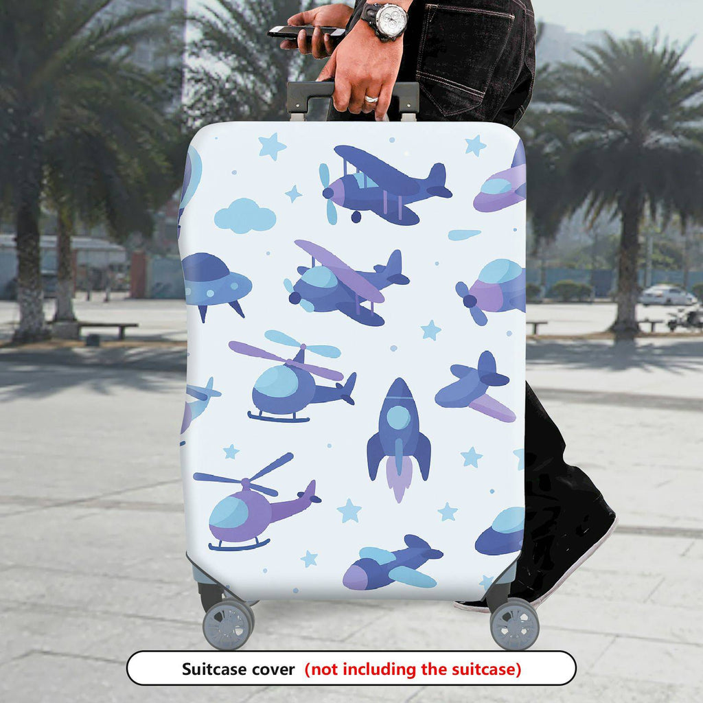 1-Piece Aircraft Hot Air Balloon Helicopter Spaceship Rocket  Suitcase Luggage Cover, Stretch Protective Sleeve