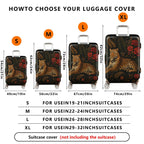 1-Piece Animal Floral Pattern Leopard Rose Leaf Art  Suitcase Luggage Cover, Stretch Protective Sleeve