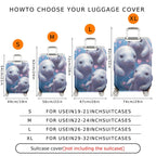 1-Piece Cute  Manatee Heart Floral Romantic  Suitcase Luggage Cover, Stretch Protective Sleeve