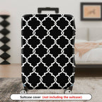 1-Piece Black Geometric Pattern Elegant Stylish Contemporary Modern  Suitcase Luggage Cover, Stretch Protective Sleeve